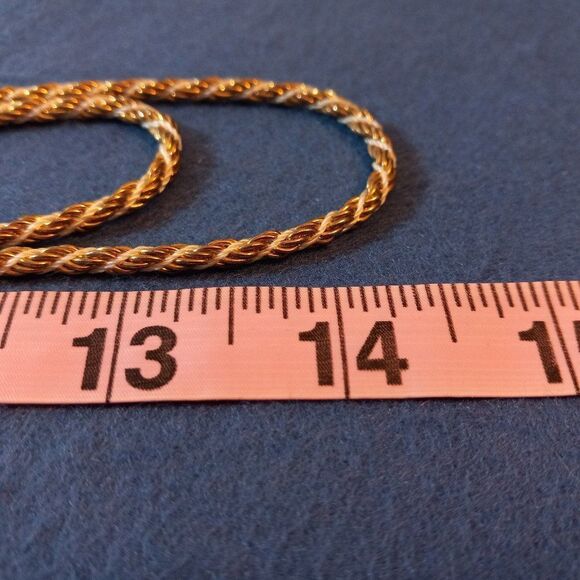 Vintage Gold & Silver Tone Three Strand Necklace Classic Twisted Chains Chic - Picture 4 of 7